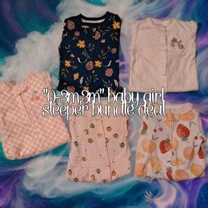 "0-3m,3m" NWOT & NWT baby girl sleeper bundle 💋🩷